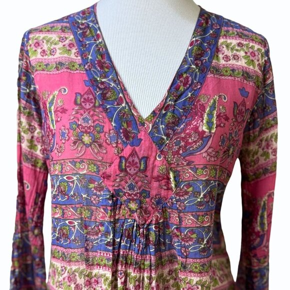 Jen's Pirate Booty Orwell Bohemian Floral Mini Dress Womens L Bell Sleeve Fairy - Picture 3 of 12